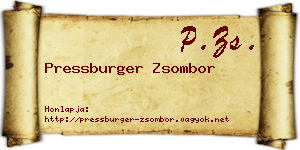 Pressburger Zsombor névjegykártya