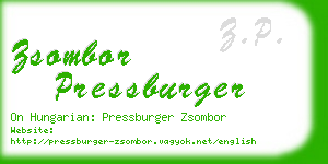 zsombor pressburger business card